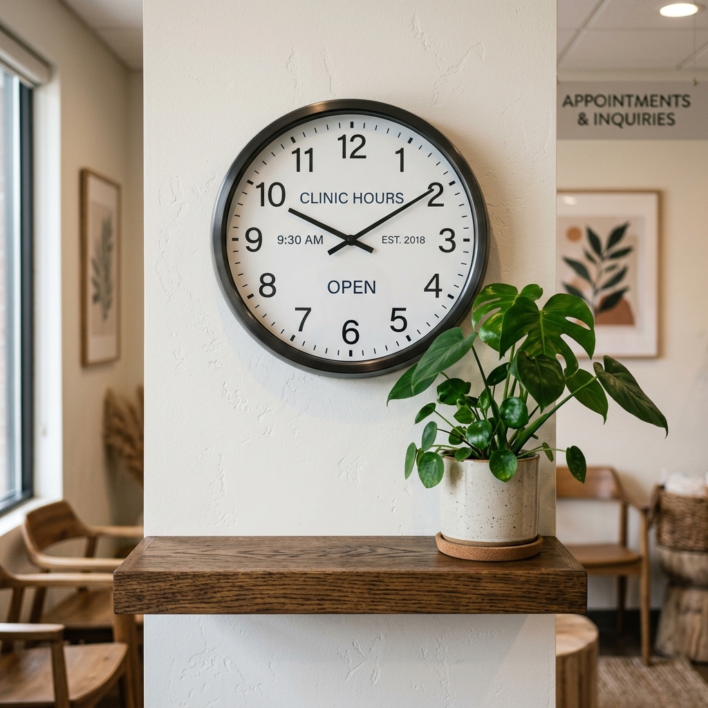 Clock and plant representing timings