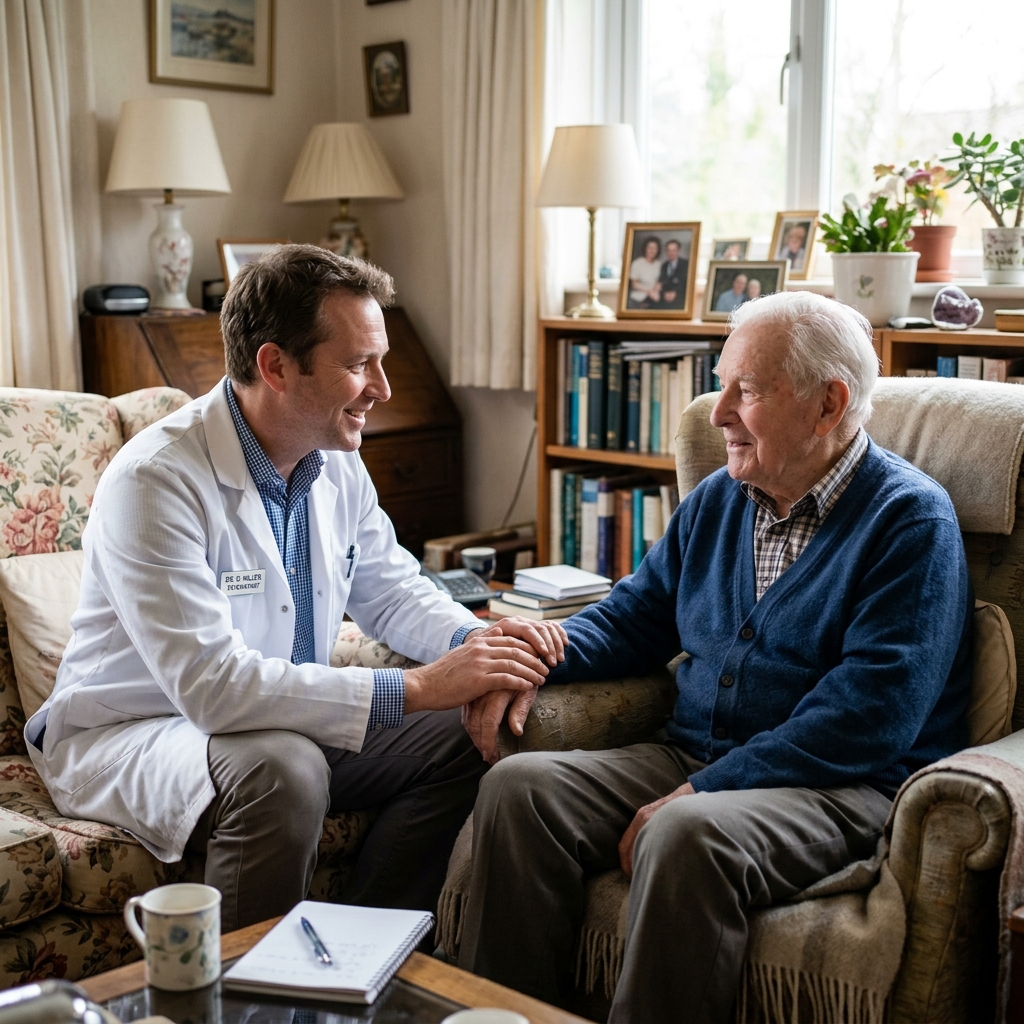 Doctor visiting patient at home